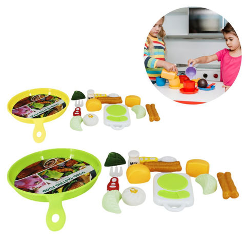 Imagen de Sarten de juguete con accsesorios de cocina en bolsa - 29x19