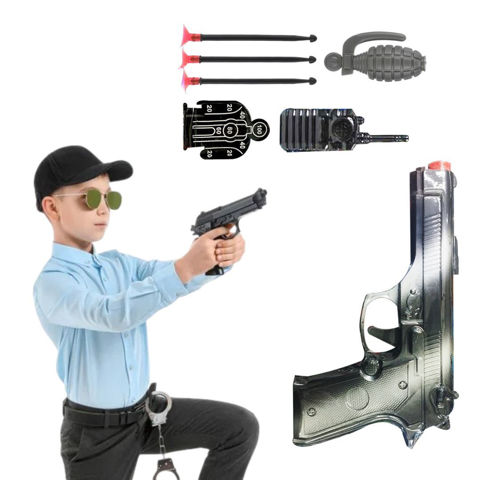 Imagen de Pistola con tiro al blanco-dardos ventosa-granada-blister37x