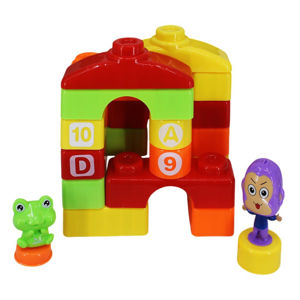 Imagen de Bloques de armar con muñecos 23pc. en mochila transp.18x20cm