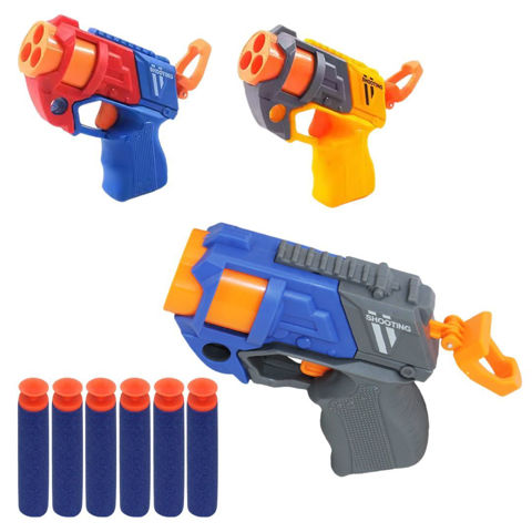 Imagen de Pistola lanza dardos Soft  3 tiros  - Diseños Surtidos