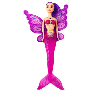 Imagen de Muñeca cola de sirena con pelo y alas-en bolsa-34x17cm.