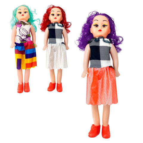 Imagen de Muñeca con pelo y ropa en bolsa-36x11cm.