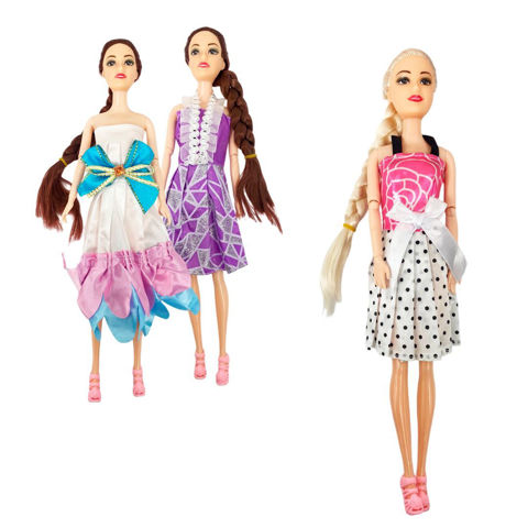 Imagen de Muñeca flaca con pelo-ropa en bolsa-29x7cm. 2 diseños