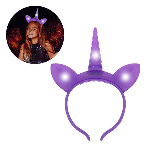 Imagen de Vincha luminosa Diseño Unicornio - Vincha de cotillón