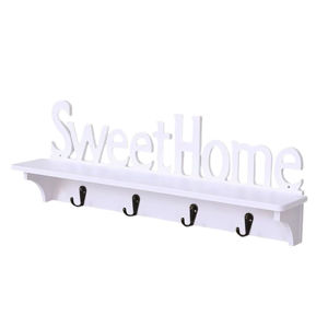 Imagen de Repisa estante Porta llaves 4 ganchos Diseño Sweet Home