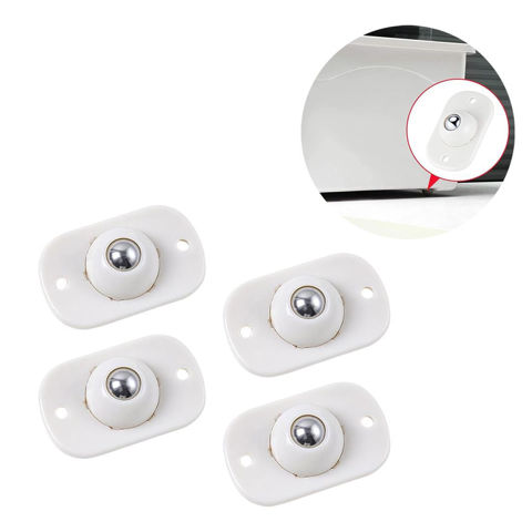 Imagen de Ruedas adhesivas con esferas  giratorias en acero inoxidable  x 4 unidades