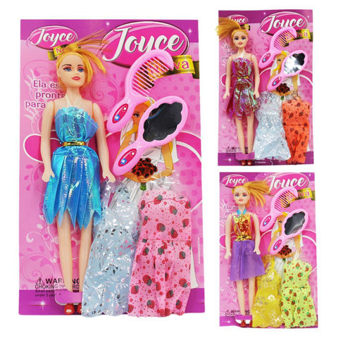 Imagen de Muñeca con accesorios-vestidos-en bolsa-18x30cm.