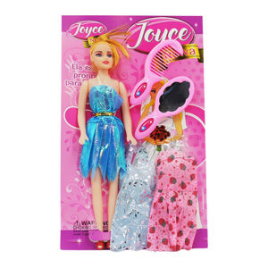 Imagen de Muñeca con accesorios-vestidos-en bolsa-18x30cm.