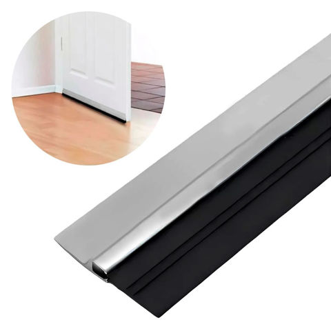Imagen de Burlete para puerta Zócalo aluminio Plateado