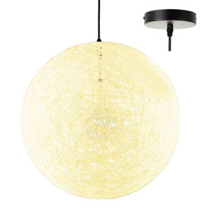 Imagen de Lámpara De Techo Pantalla Rústica Globo Mimbre Para Colgar