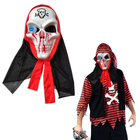 Imagen de Mascara calavera con tul- en bolsa 26x16cm. - pvc - 3 diseño