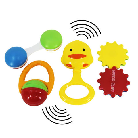 Imagen de Sonajeros x 5 pc en bolsa - 12x12cm.