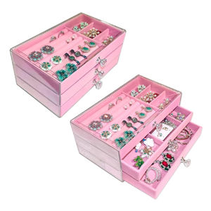 Imagen de Estuche para alhajas- 3 pisos con tapa acrílico-