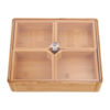 Imagen de Bandeja cuadrada con divisiones y tapa bambú