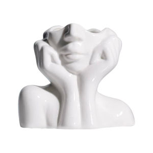 Imagen de Adorno de cerámica media cara pensador