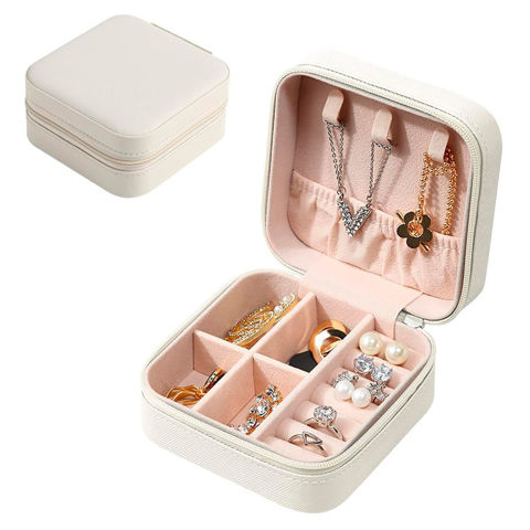 Imagen de Alhajero Joyero Organizador Joyas Bijou Simil Cuero con cierre