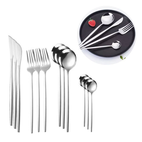 Imagen de Juego de cubiertos  Acero inoxidable color plateado 24 piezas