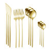 Imagen de Juego de cubiertos  Acero inoxidable color  dorado 24 piezas