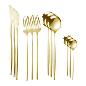 Imagen de Juego de cubiertos  Acero inoxidable color  dorado 24 piezas