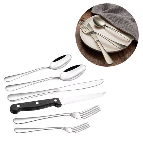 Imagen de Juego de cubiertos  en Acero inoxidable color plateado  24 piezas
