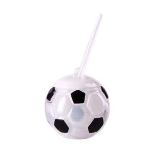 Imagen de Vaso Cotillón con Luces Led Diseño Pelota de fútbol con Sorbito