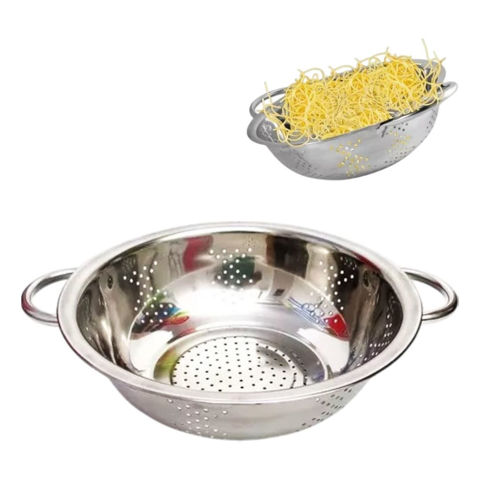 Imagen de Colador con asas plateado metal-24cm.