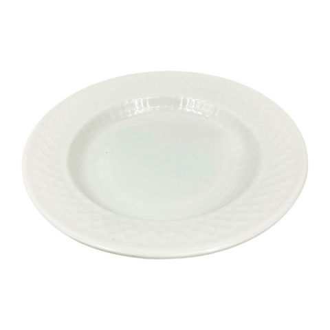 Imagen de Plato de melamina hondo redondo blanco-25x3cm.