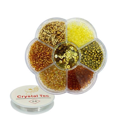 Imagen de Cuentas para aplicar o armar pulseras/collares -10x10cm. Ton