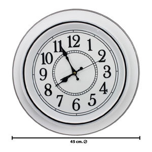 Imagen de Reloj de pared redondo tipo antiguo blanco y negro 45cm.