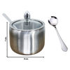 Imagen de Azucarero con tapa vidrio y cuchara en acero inox
