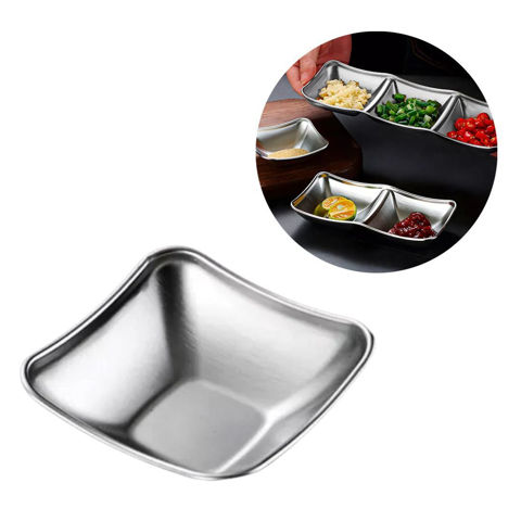 Imagen de Bowl plateado cuadrado 8cm. Acero inox