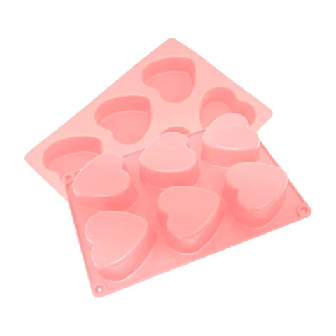 Imagen de Molde de silicona Diseño corazones 6 corazones