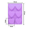 Imagen de Molde de silicona Diseño corazones 6 corazones