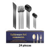 Imagen de Juego de cubiertos  Acero inoxidable Color Negro 24 piezas