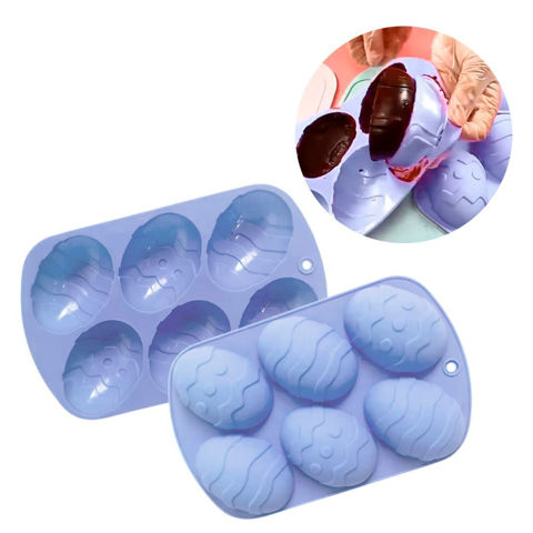 Imagen de Molde de silicona para huevos de pascua-26x16,5x2,5cm.- 3 co