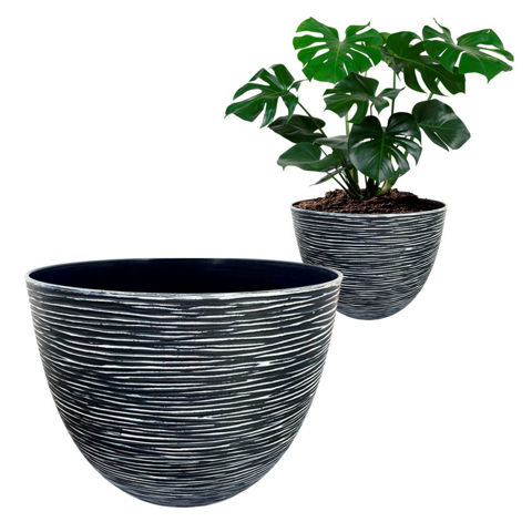Imagen de Maceta plastica 40x30cm. Negra veteada