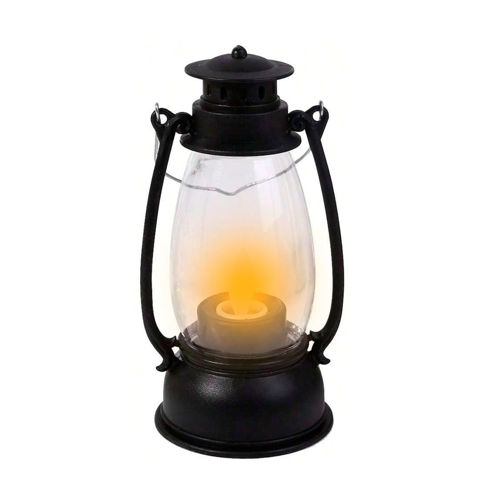 Imagen de Vela Farol antiguo con luz a pila 17x7,5cm.