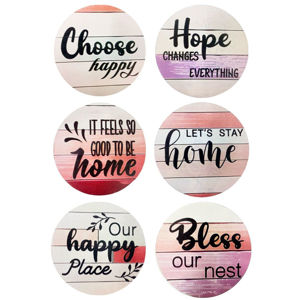 Imagen de Posavasos con leyendas - 6 piezas Incluye soporte