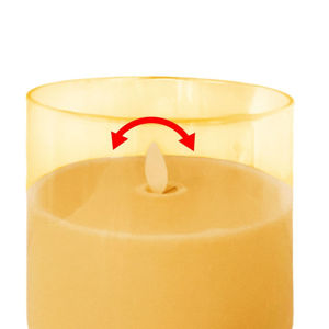 Imagen de Vela plastica a pila en vaso 9,5x9,5cm.