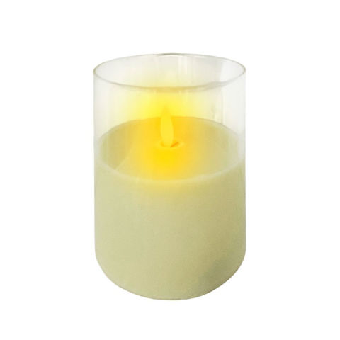 Imagen de Vela plastica a pila en vaso 10x7,5cm.