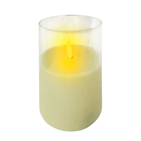 Imagen de Vela plastica a pila en vaso 15x7cm.