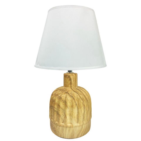 Imagen de Lampara veladora base ceramica tipo madera-33x14cm.