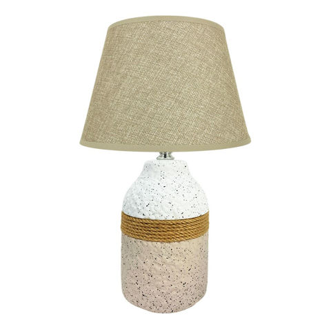 Imagen de Lampara veladora base ceramica rustica con cordon-33x14cm. 2