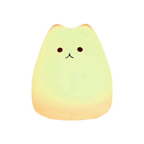 Imagen de Lámpara Veladora Gato Silicona Luz Led Multicolor USB