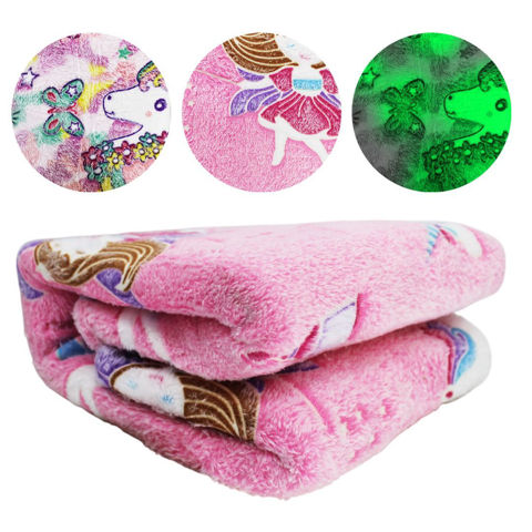 Imagen de Frazada infantil mágica brilla en la oscuridad 200 cm x 150 cm