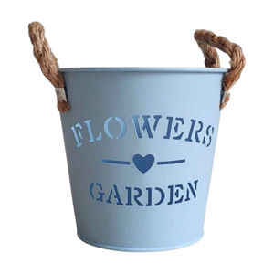 Imagen de Maceta en metal con asas rústicas - Decoración Jardín Interior Exterior