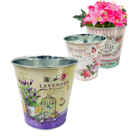 Imagen de Maceta en metal con asas rústicas - Decoración Jardín Interior Exterior