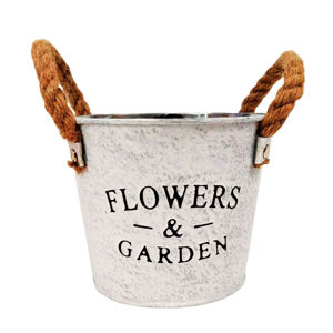 Imagen de Maceta en metal con asas rústicas - Decoración Jardín Interior Exterior