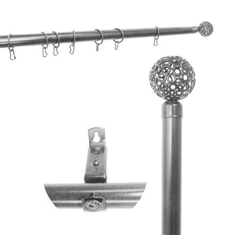 Imagen de Barrote para cortina con puntero metal 1,6 mts Incluye 12 argollas