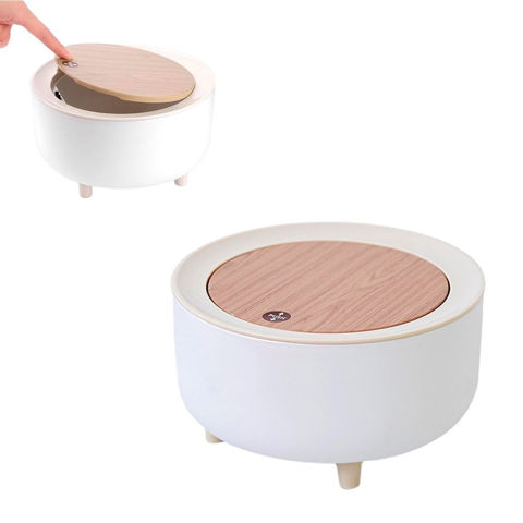 Imagen de Papelera Mini con tapa a presión para hogar o escritorio Diseño Nórdico